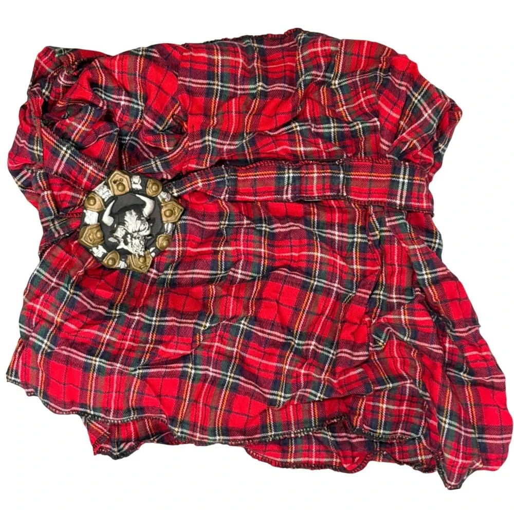 All The Rage Punk Girl Costume Girls Size 12 Large Red Plaid Skull Goth Y2K Punk